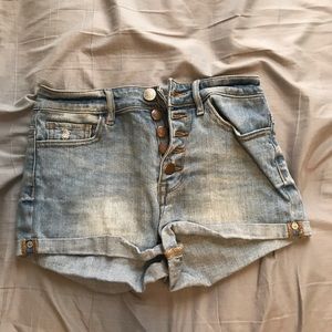 High-waisted denim shorts!